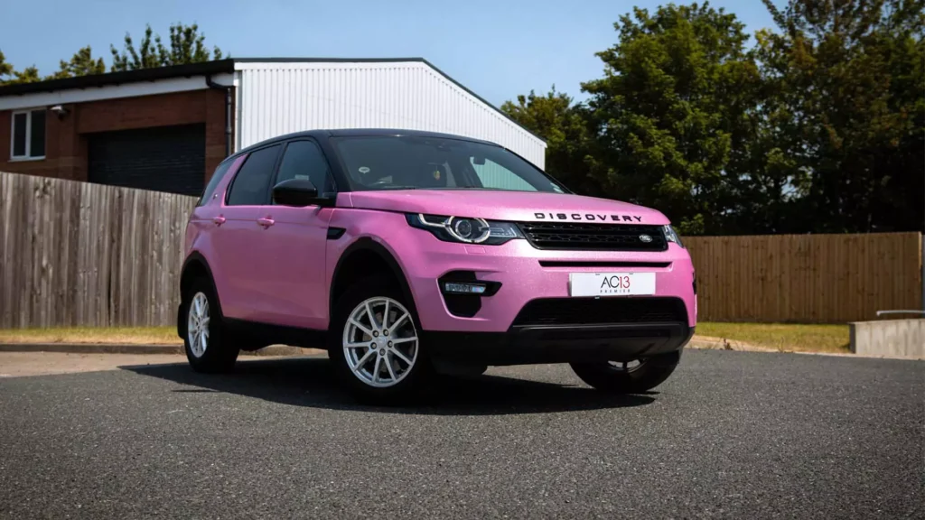 Pink land rover discovery