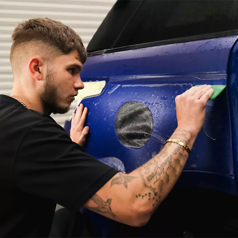 satin ppf being applied to range rover svr