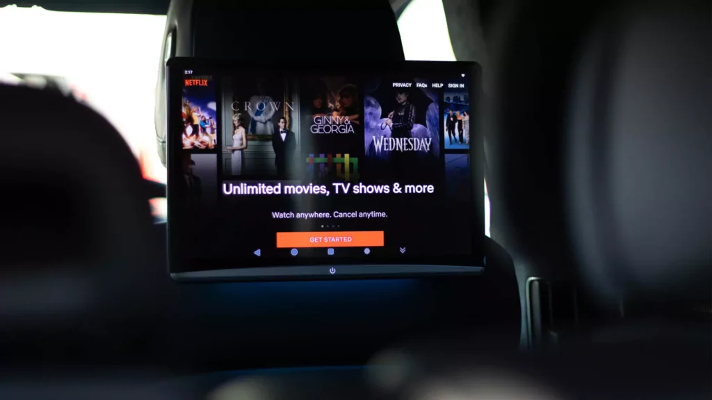 rear screen entertainment showing netflix function