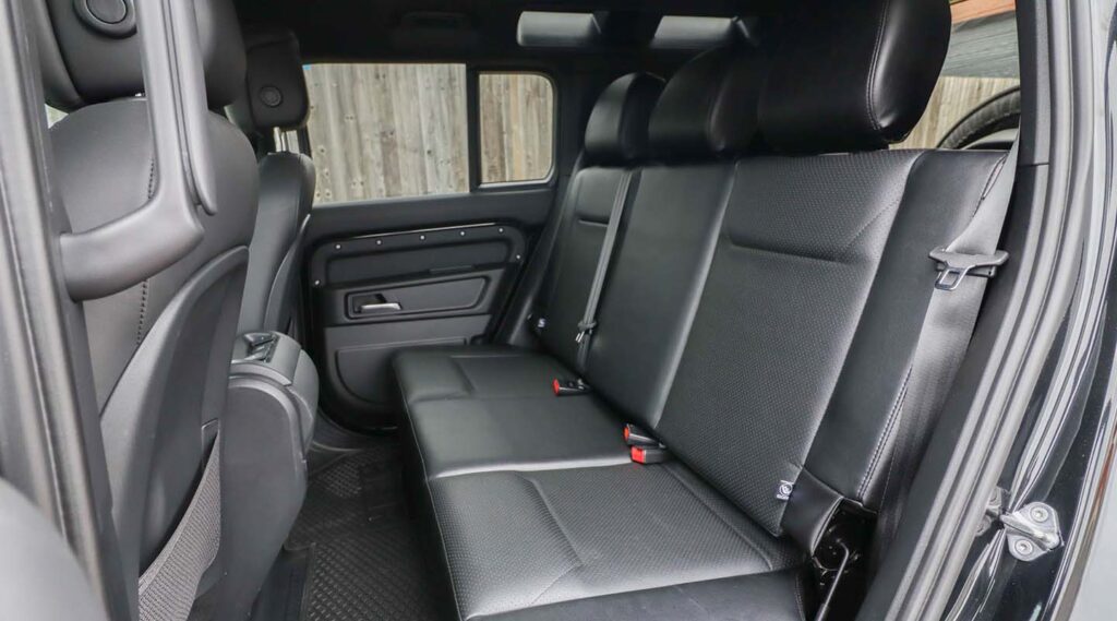 A rear seat conversion carried out on a Land Rover Defender 110